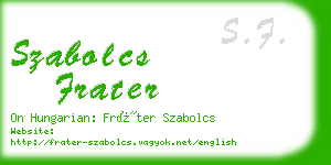 szabolcs frater business card